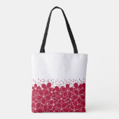 Rode bloemen op witte achtergrond tote bag (Achterkant)