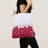 Rode bloemen op witte achtergrond tote bag (Dichtbij)