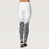 Rode bloemen op witte leggings (Achterkant)
