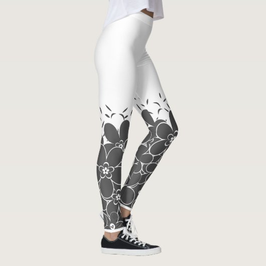 Rode bloemen op witte leggings (Rechts)