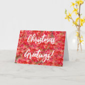 Rode Bloemen Ouderwetse Kerst Kaart (Gele Bloem)