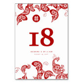 Rode Bloemen Paisley Peacock Elegante Chinese brui Kaart (Voorkant)