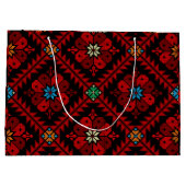 Rode bloemen Palestina Borduurwerk patronen Patroo Groot Cadeauzakje (Achterkant)