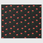 Rode Bloemen Papavers Cadeaupapier (Vlak)