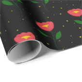 Rode Bloemen Papavers Cadeaupapier (Rol Hoek)