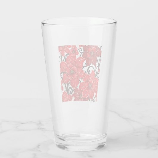 Rode bloemen Patroonglas Glas (Achterkant)