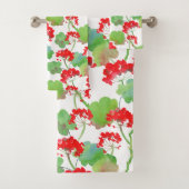 Rode bloemen (Pelargonium) Bad Handdoek (Insitu)
