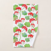 Rode bloemen (Pelargonium) Bad Handdoek (Handdoek)