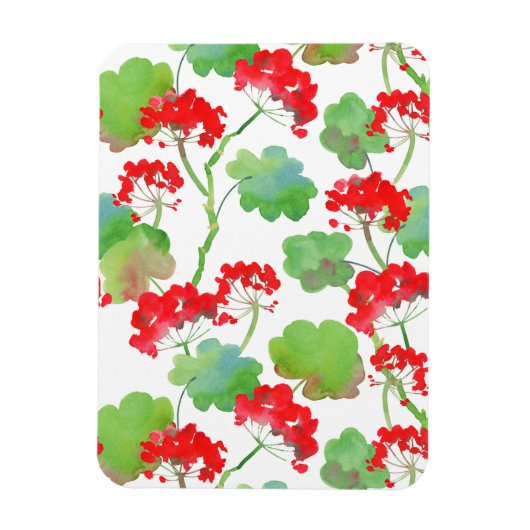 Rode bloemen (Pelargonium) Magneet (Verticaal)