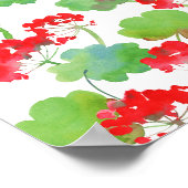 Rode bloemen (Pelargonium) Poster (Hoek)