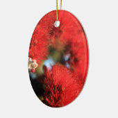 Rode bloemen Pohutukawa-boom Keramisch Ornament (Links)