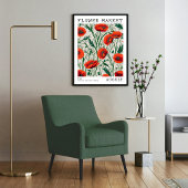 Rode Bloemen Poppy August Geboorte Bloemen Markt Poster