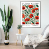 Rode Bloemen Poppy August Geboorte Bloemen Markt Poster