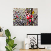 rode bloemen poster (Thuiskantoor)