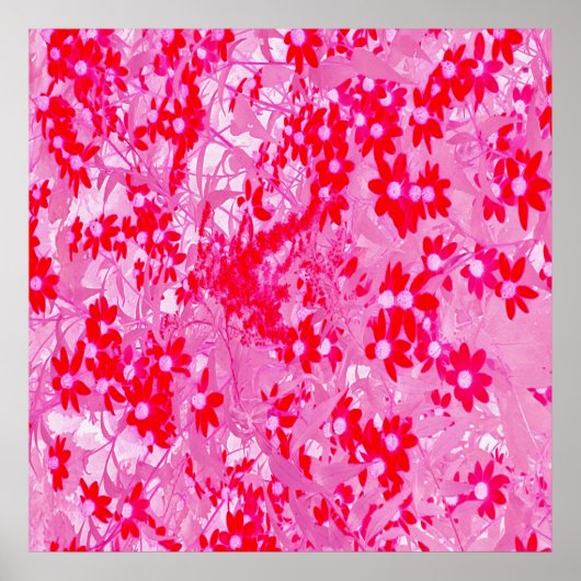 rode bloemen poster (Voorkant)