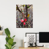 rode bloemen poster (Thuiskantoor)