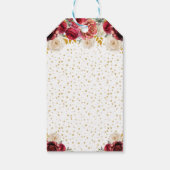 Rode Bloemen Prinses Gelukkige Verjaardag Cadeaulabel (Achterkant)