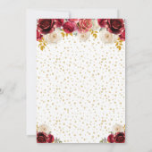 Rode Bloemen Prinses Quinceañera Kaart (Achterkant)