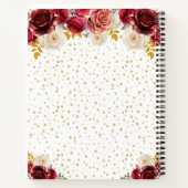Rode Bloemen Prinses Quinceañera Notitieboek (Achterkant)