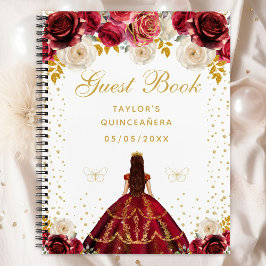 Rode Bloemen Prinses Quinceañera Notitieboek