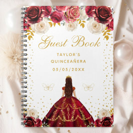 Rode Bloemen Prinses Quinceañera Notitieboek