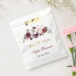 Rode Bloemen Quinceañera Bedankzakje
