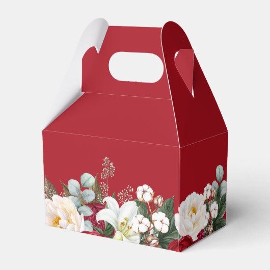 Rode Bloemen Quinceañera Dank u Bedankdoosjes (Achterkant)