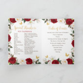 Rode Bloemen Quinceanera Prinses Padrinos Evenemen Programma (Binnen)