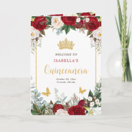 Rode Bloemen Quinceanera Prinses Padrinos Evenemen Programma