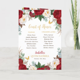 Rode Bloemen Quinceanera Prinses Padrinos Evenemen Programma