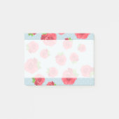 Rode bloemen, rode rozen, groene bladeren, Floral Post-it® Notes (Voorkant)