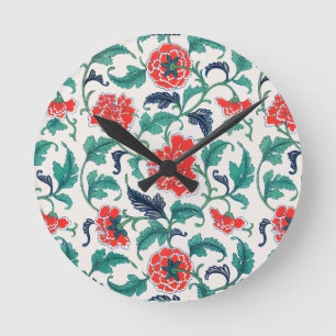 Rode bloemen ronde klok