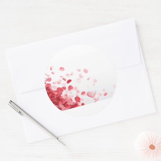 rode bloemen ronde sticker (Envelop)