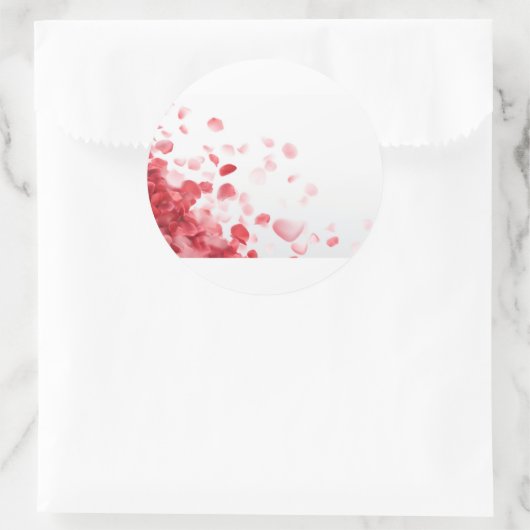 rode bloemen ronde sticker (Tas)