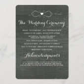 Rode Bloemen Rozen Hout Gotische Bruiloft Programm Programmakaart (Achterkant)