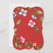  Rode Bloemen Rustieke Huwelijksuitnodiging Kaart (Achterkant)