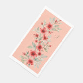 Rode bloemen servet (Hoek)