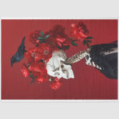 Rode Bloemen Skelet Weefsel Papier voor Decoupage (Voorkant)