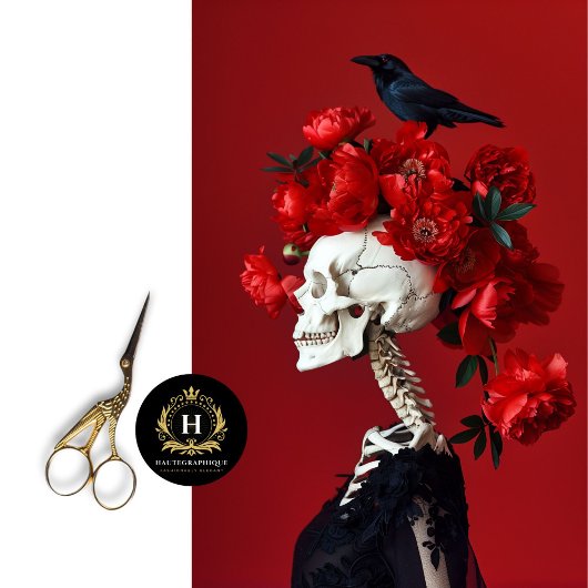 Rode Bloemen Skelet Weefsel Papier voor Decoupage