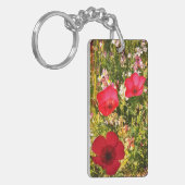 Rode bloemen sleutelhanger (Voorkant Links)