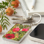 Rode bloemen sleutelhanger (Voorkant Rechts)