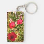 Rode bloemen sleutelhanger (achterkant)