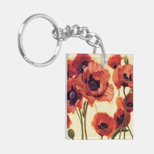 Rode bloemen sleutelhanger (Voorkant Links)