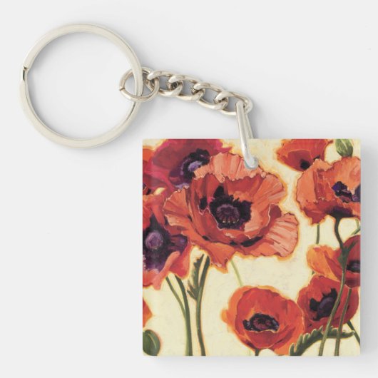 Rode bloemen sleutelhanger (Voorkant)