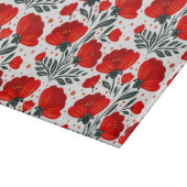 Rode bloemen snijplank (Hoek)
