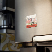 Rode bloemen sparen de datummagneet magneet