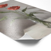 Rode bloemen Stilleven - Tijdloze bloemenschoonhei Foto Afdruk (Hoek)