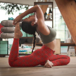 Rode bloemen Stout Elegant Patroon Bloemrijke Hype Leggings