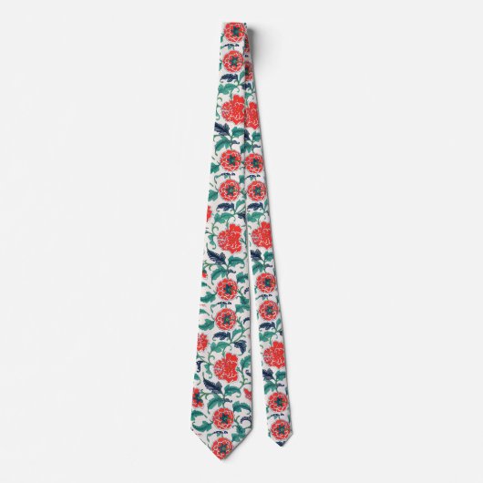 Rode bloemen stropdas (Voorkant)