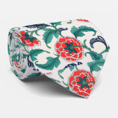 Rode bloemen stropdas (Opgerold)